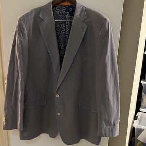 TALLIA Blue and White Striped Jacket